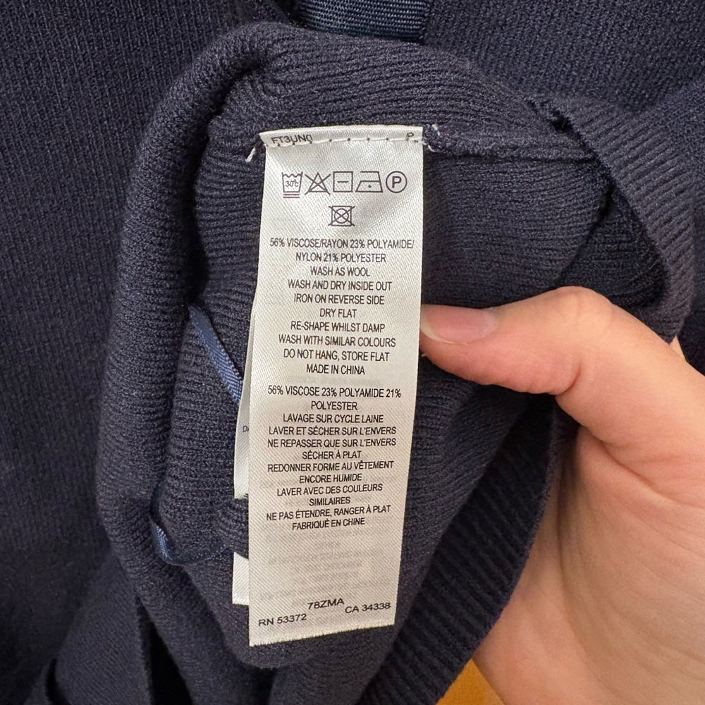 French Connection Cosysoft knit vest navy button down sleeveless sweater - Picture 5 of 5